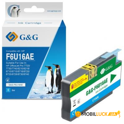   G&G HP No.953XL Cyan 1.6K (G&G-F6U16AE)