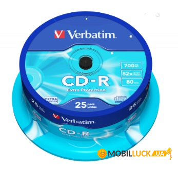   CD-R Verbatim 700MB 52x Cake 25  Extra Protection