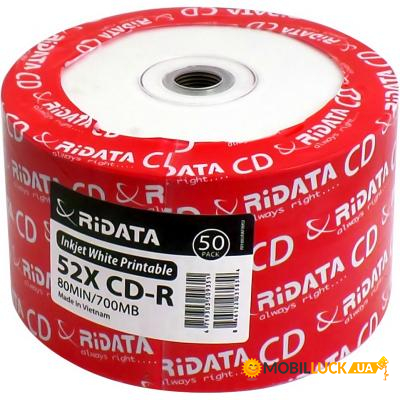  CD RIDATA 700MB 52X Bulk50, Printable (901OEDRRDA169)