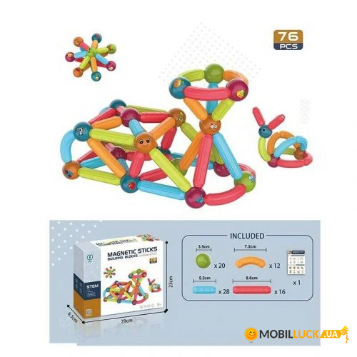    Magnetic Sticks blocks, 76   (7803)