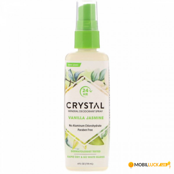 ̳  ,  , Mineral Deodorant Spray, Vanilla Jasmine, Crystal Body Deodorant, 118 