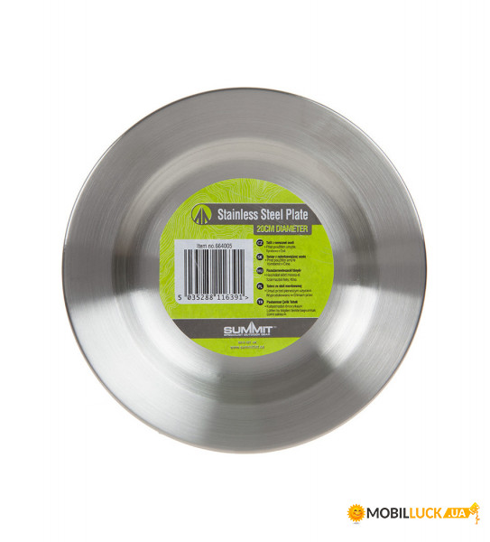  Summit Stainless Steel Plate  20  (664005)