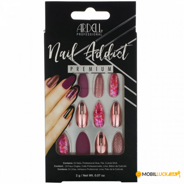  ,   , Nail Addict Premium, Chrome Pink Foil, Ardell, 2 