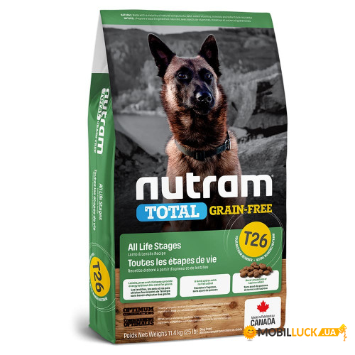   T26 Nutram Total Grain-Free Lamb & Lentils  ,    ,  , 20  pt-t26-20kg