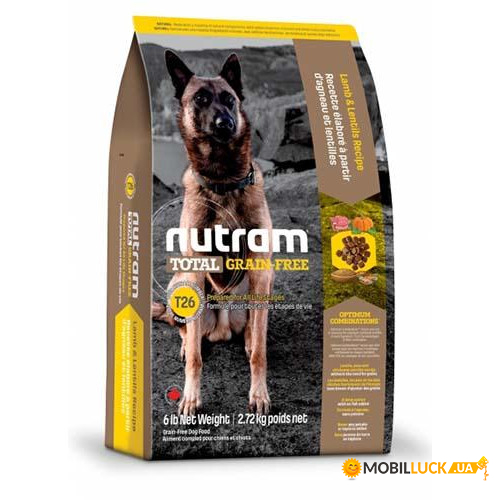   T26 Nutram Total Grain-Free Lamb & Lentils Dog Food     , 20  pt-t26_20kg