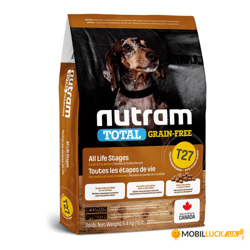   T27 Nutram Total Grain-Free Turkey & Chiken Small Breed    ,    ,  , 20  pt-t27-20kg