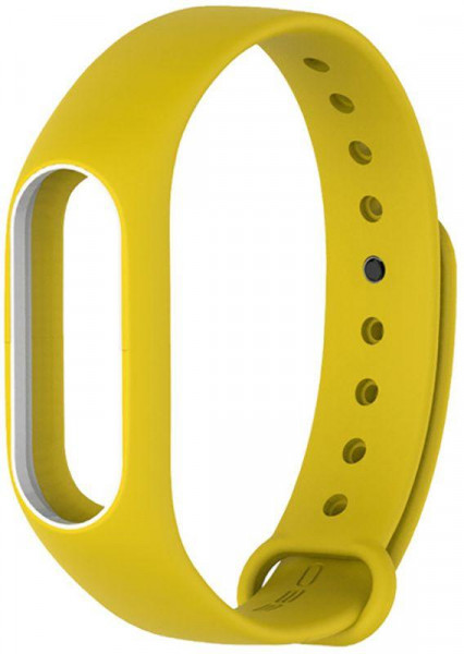  UWatch Double Color Replacement Silicone Band For Xiaomi Mi Band 2 Yellow/White Line #I/S