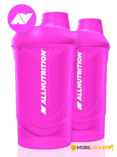    All Nutrition Shaker 600ml Super Pink 2LOGO