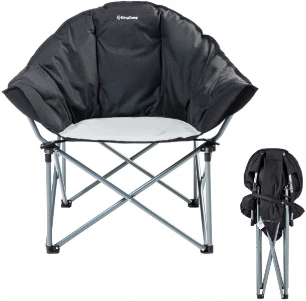   KingCamp Heavy duty steel folding chair Black/grey (KC3976)