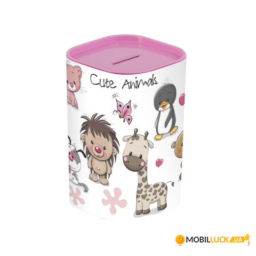  Herevin Money BOX Animals Pink  (161495-001)