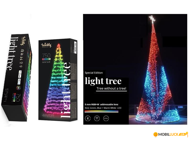 Smart LED Twinkly Light Tree RGBW 750, Gen II, IP44,  4 (TWP750SPP-BEU)