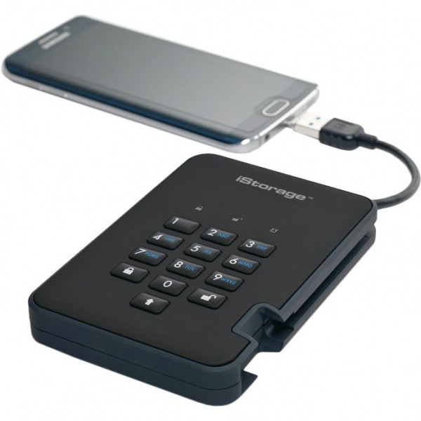   iStorage diskAshur 2 USB 3.1 1TB Phantom Black (IS-DA2-256-1000-B)