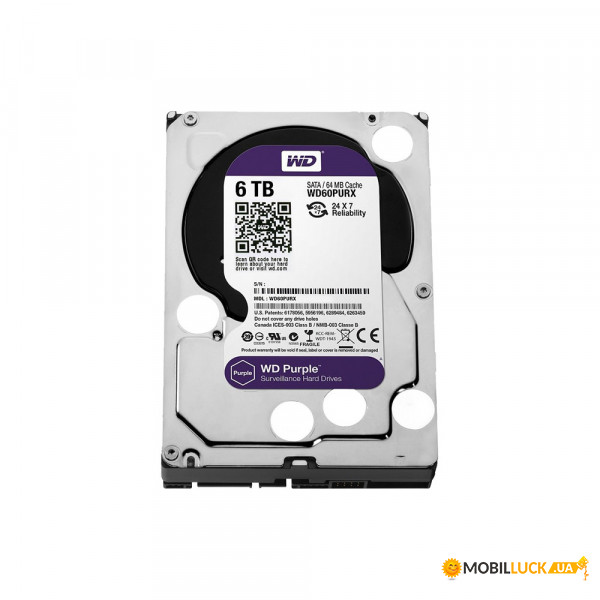   Western Digital Purple 6TB 64MB WD60PURX 3.5 SATA III (1580)