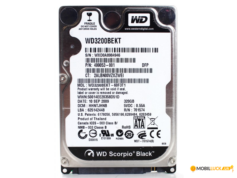   WD 320GB Black (WD3200BEKT)