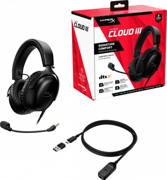 ��������� HyperX Cloud III 3.5mm/USB-A/USB-C Black (727A8AA)