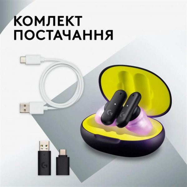  Logitech FITS True Wireless Gaming Earbuds Black (985-001182)