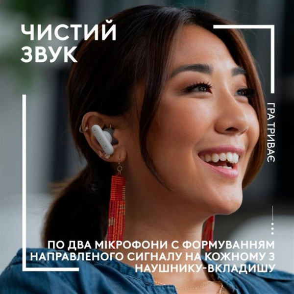 ��������� Logitech FITS True Wireless Gaming Earbuds White (985-001183)