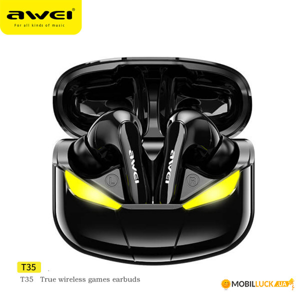  Bluetooth Awei T35 Gaming TWS Black (26152)