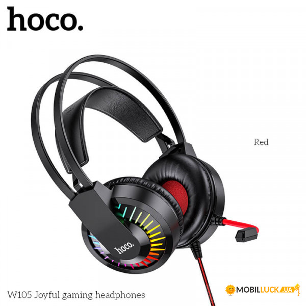  Hoco W105 Led Joyful Gaming Black-Red (26238)