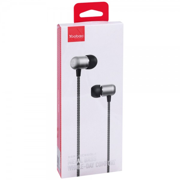  Yoobao YBL1 Wire Earphone Gun Metal (BS-000068151)