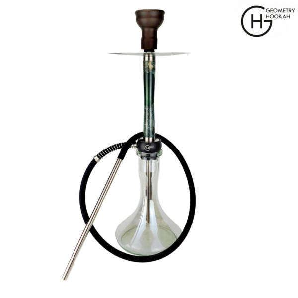  Geometry Hookah LB Stab Green  Craft Clear