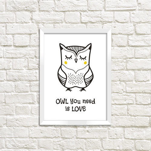    A3 OWL you need is love WMT3_ART060_WH