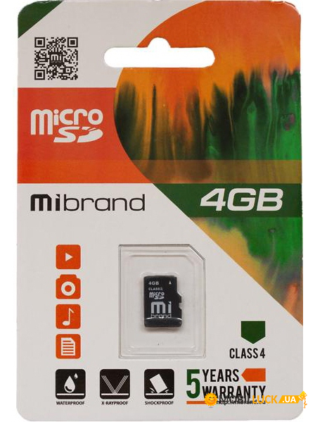   Mibrand microSDHC 4GB Class 4     (MICDC4/4GB)