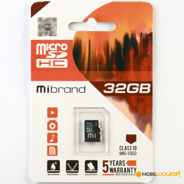   Mibrand microSDHC 32GB Class 10 UHS-I (U3)   (MICDHU3/32GB)