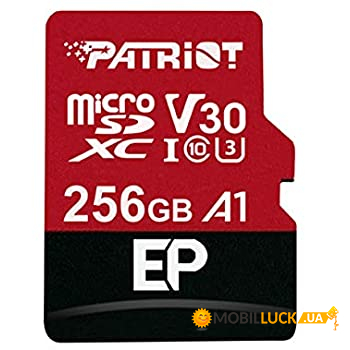   Patriot microSDXC EP Series 256GB Class 10 UHS-I (U3) V30 A1 W-80MB/s R-100MB/s +SD- (PEF256GEP31MCX)