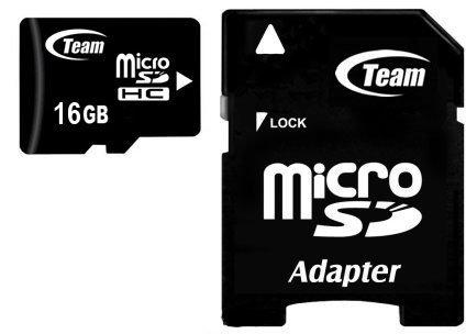   MicroSDHC 16GB Class 10 Team + SD-adapter (TUSDH16GCL1003)