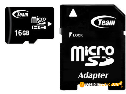   MicroSDHC 16GB Class 10 Team + Adapter SD (TUSDH16GCL1003)