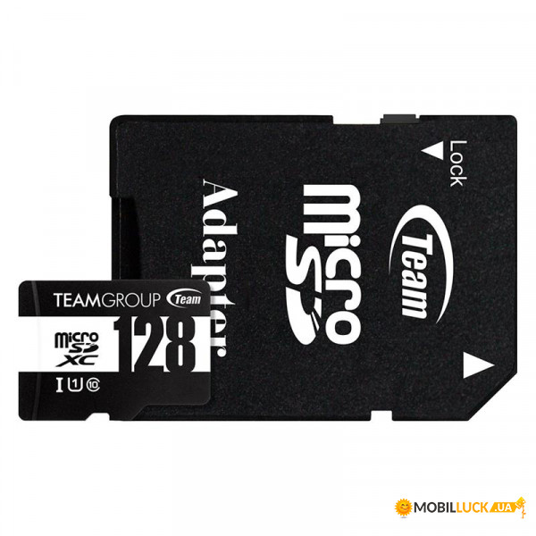  `i MicroSDHC 128GB UHS-I Class 10 Team Black + SD-adapter (TUSDX128GCL10U03)