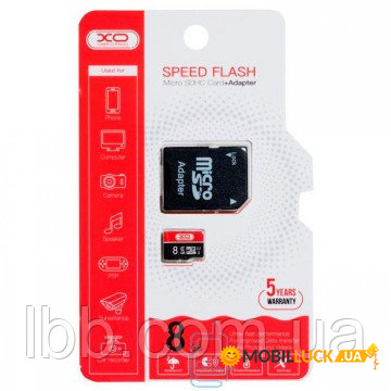   micro SD XO 8Gb class 10 + SD adapter