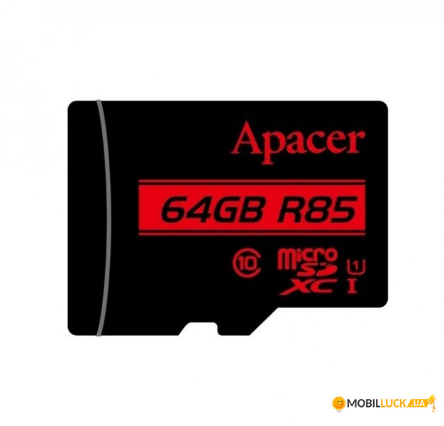   Apacer microSDXC 64GB Class 10 UHS-I  R-85MB/s   (AP64GMCSX10U5-RA)