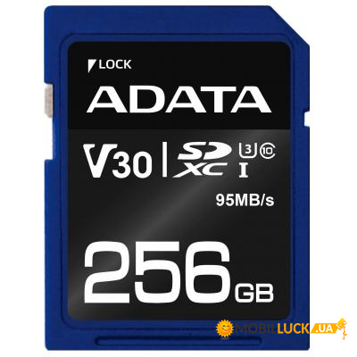   ADATA 256GB SDXC class 10 UHS-I U3 V30 (ASDX256GUI3V30S-R) (WY36dnd-232186)