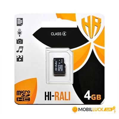  ' micro SDHC HI-RALI 4GB class 4 ( ) HI-4GBSDCL4-00