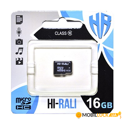   Hi-Rali MicroSDHC 16GB UHS-I Class 10 (HI-16GBSD10U1-00)