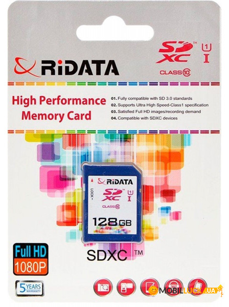   Ridata SDXC 128GB Class 10 UHS-I (FF965522)