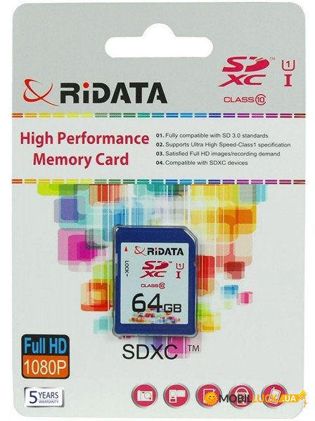   Ridata SDXC 64GB Class 10 UHS-I (FF960213)