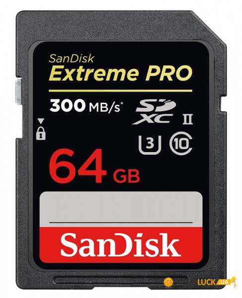   SDXC 64GB UHS-II U3 Class 10 SanDisk Extreme Pro R300/W260MB/s 4K (SDSDXPK-064G-GN4IN)