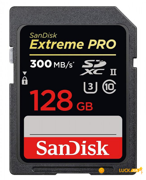   SDXC 128GB UHS-II U3 Class 10 SanDisk Extreme Pro R300/W260MB/s (SDSDXPK-128G-GN4IN)