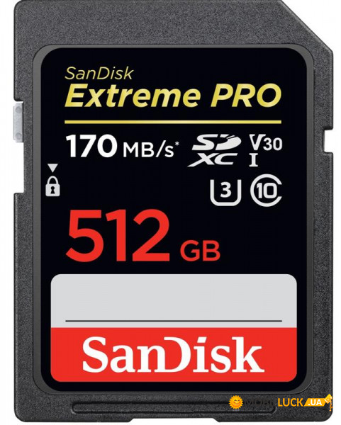   SDXC 512GB UHS-I U3 Class 10 SanDisk Extreme Pro R170/W90MB/s (SDSDXXY-512G-GN4IN)