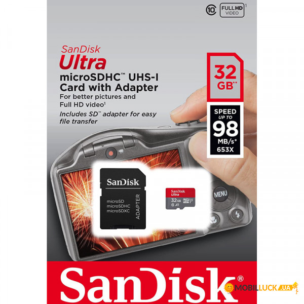   SanDisk microSDHC  32GB Class 10 UHS-I V10 A1 (SDSQUA4-032G-GN6IA)