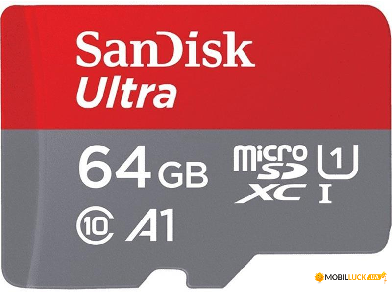   MicroSDXC 64GB UHS-I Class 10 SanDisk Ultra A1 R100MB/s + Adapter SD