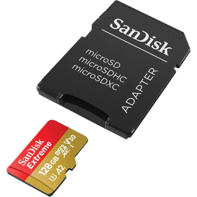   SanDisk 128GB microSD class 10 UHS-I Extreme For Action Cams and Dro (SDSQXAA-128G-GN6AA)
