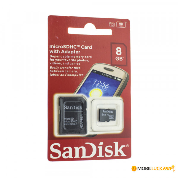   microSD SanDisk 8Gb Class 10 / SD adapter