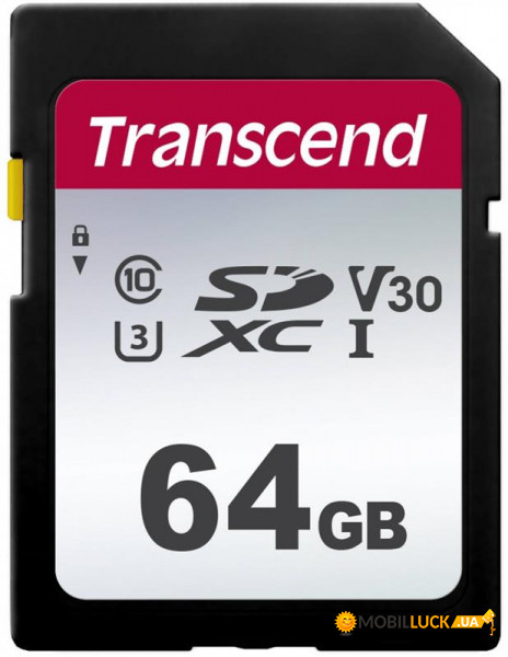   SDXC 64GB UHS-I U3 Class 10 Transcend 300S (TS64GSDC300S)