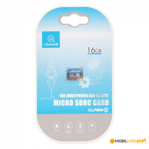   Micro SDHC Card Usams US-ZB093 TF High Speed Card 16Gb Class 10