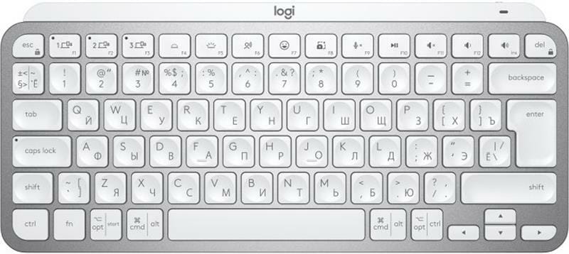  Logitech MX Keys Mini For Business Wireless Illuminated UA Pale Grey (920-010609)
