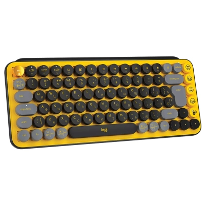  Logitech POP Keys Wireless Mechanical Keyboard UA Blast Yellow (920-010735)